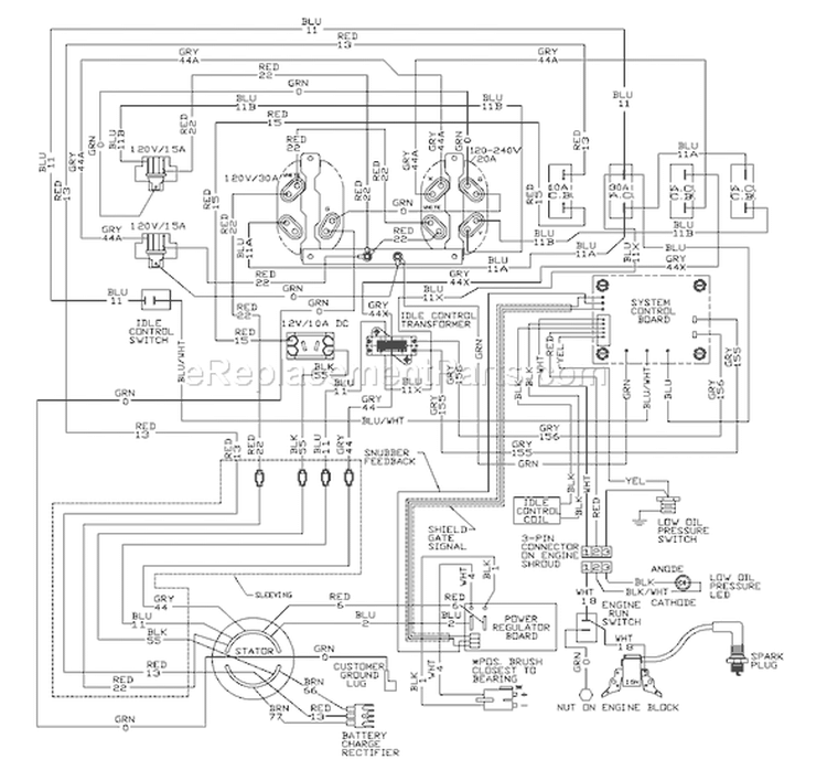 Page E Diagram and Parts List for 1783-0  Briggs and Stratton Generator